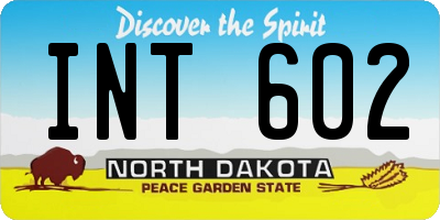 ND license plate INT602