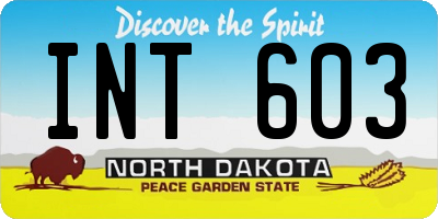 ND license plate INT603