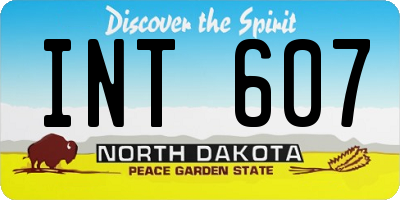 ND license plate INT607