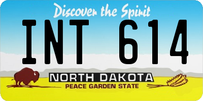 ND license plate INT614