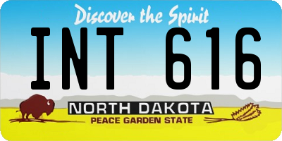ND license plate INT616