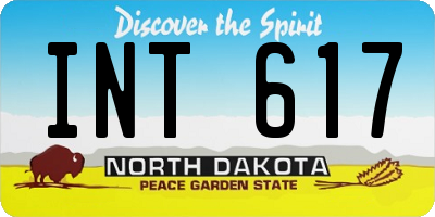 ND license plate INT617