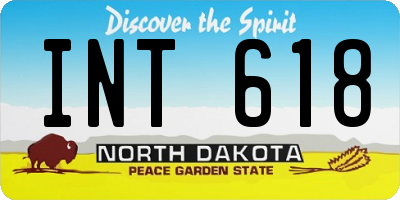 ND license plate INT618