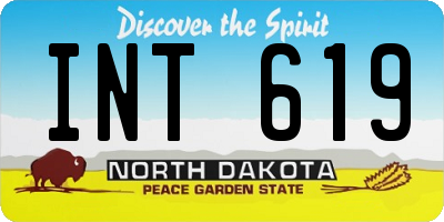 ND license plate INT619