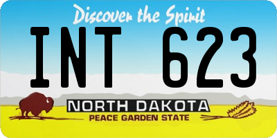 ND license plate INT623