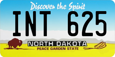 ND license plate INT625
