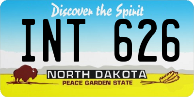 ND license plate INT626