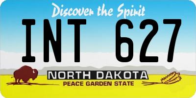 ND license plate INT627