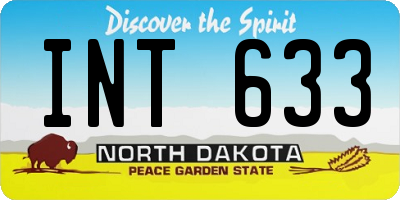 ND license plate INT633