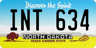 ND license plate INT634