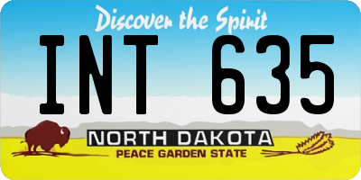 ND license plate INT635