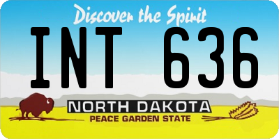 ND license plate INT636