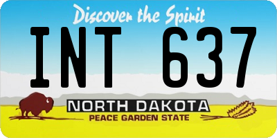 ND license plate INT637
