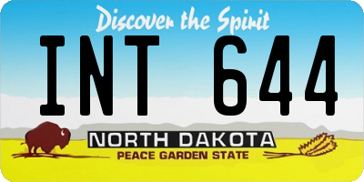 ND license plate INT644