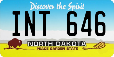 ND license plate INT646