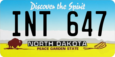 ND license plate INT647