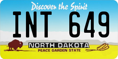 ND license plate INT649