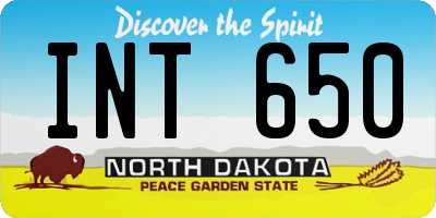 ND license plate INT650