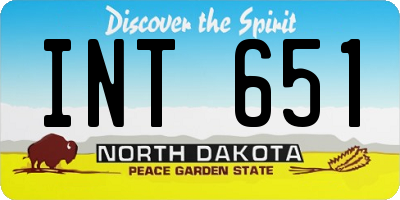 ND license plate INT651