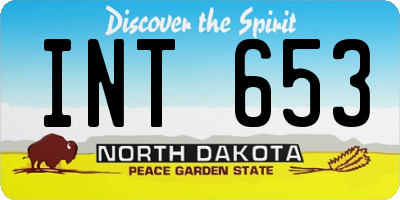 ND license plate INT653