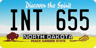 ND license plate INT655