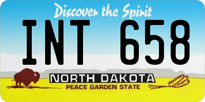 ND license plate INT658