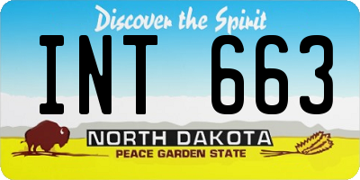ND license plate INT663