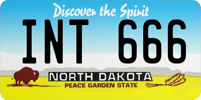ND license plate INT666