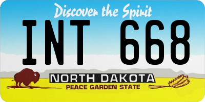 ND license plate INT668