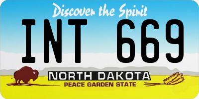 ND license plate INT669
