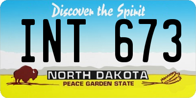 ND license plate INT673