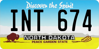 ND license plate INT674