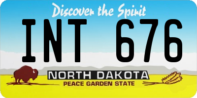 ND license plate INT676