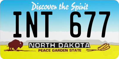 ND license plate INT677