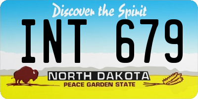 ND license plate INT679