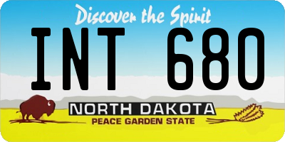 ND license plate INT680