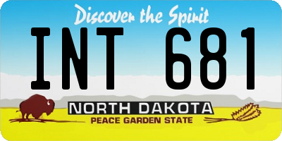 ND license plate INT681