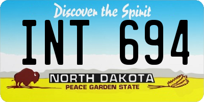 ND license plate INT694