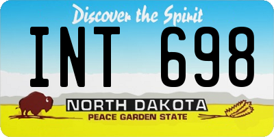 ND license plate INT698