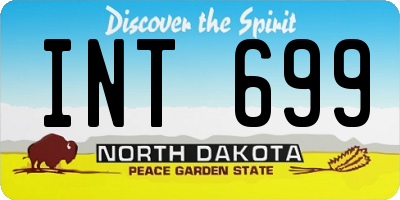 ND license plate INT699