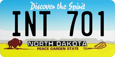 ND license plate INT701