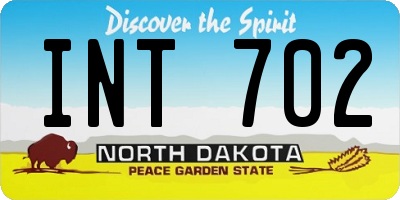 ND license plate INT702