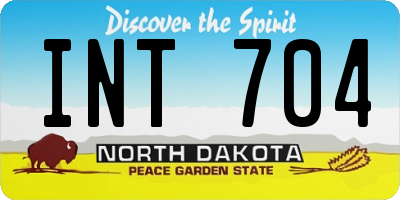 ND license plate INT704