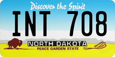ND license plate INT708