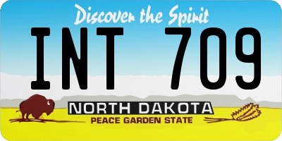 ND license plate INT709