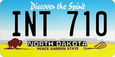 ND license plate INT710