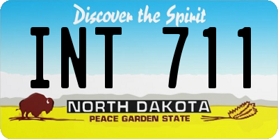 ND license plate INT711