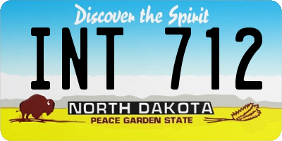 ND license plate INT712