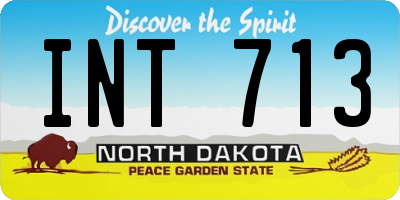 ND license plate INT713