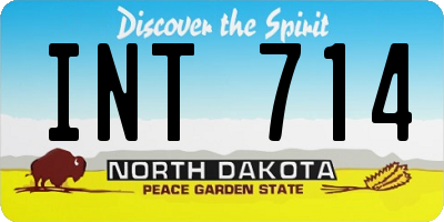 ND license plate INT714